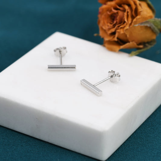 Tiny Bar Stud Earrings in Sterling Silver, Silver, Gold or Rose Gold, Skinny Bar Earrings, Delicate Bar Earrings