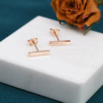 Tiny Bar Stud Earrings in Sterling Silver, Silver, Gold or Rose Gold, Skinny Bar Earrings, Delicate Bar Earrings