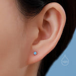 White Opal Screw back Earrings in Sterling Silver, Silver or Gold, Opal Three Prong Earrings, Screwback Earrings, Opal Barbell Earrings