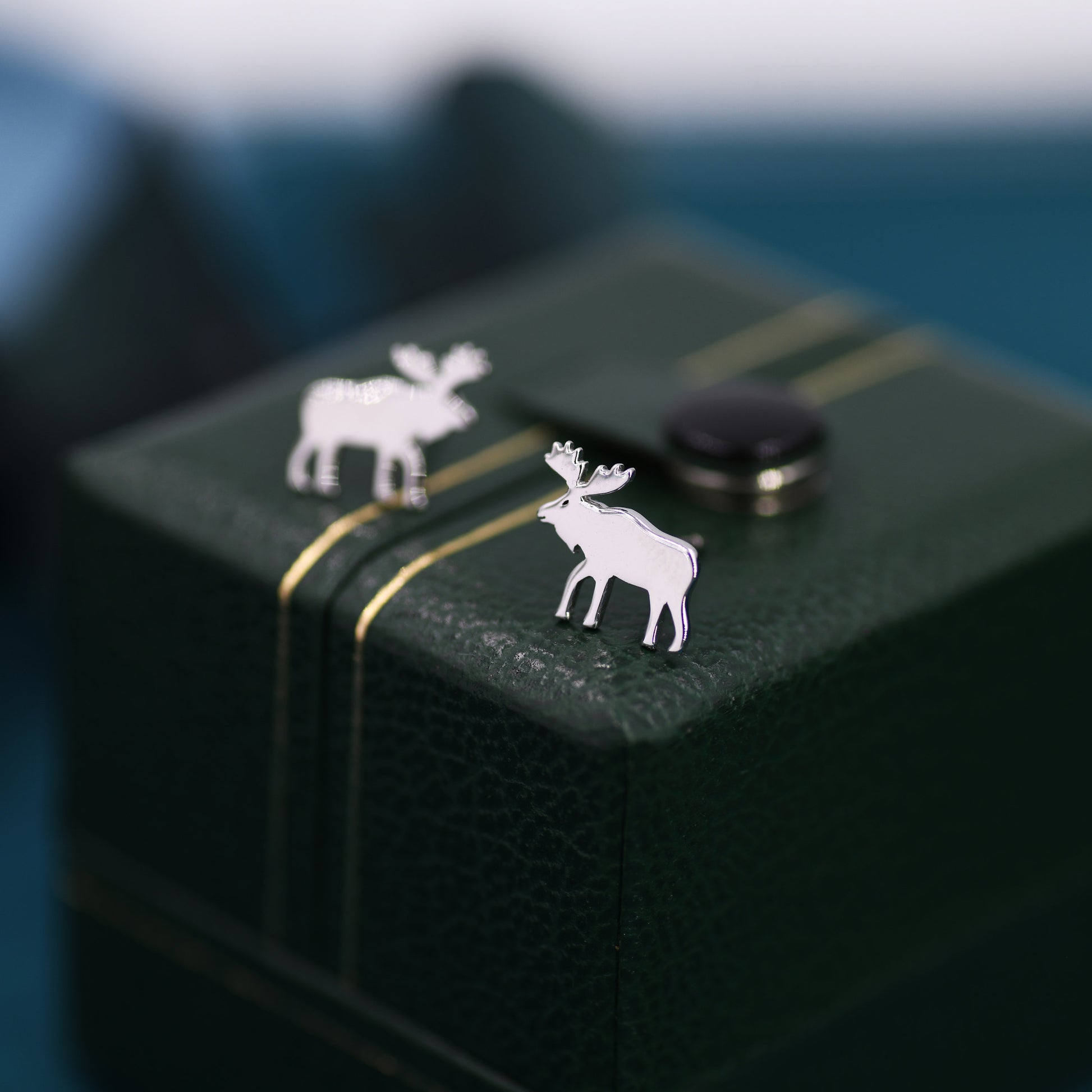 Moose Stud Earrings in Sterling Silver, Moose Deer Earrings, Animal Earrings, Nature Inspired
