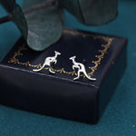 Sterling Silver Kangaroo Stud Earrings, Cute and Quirky Jewellery, Nature, Animal Earrings