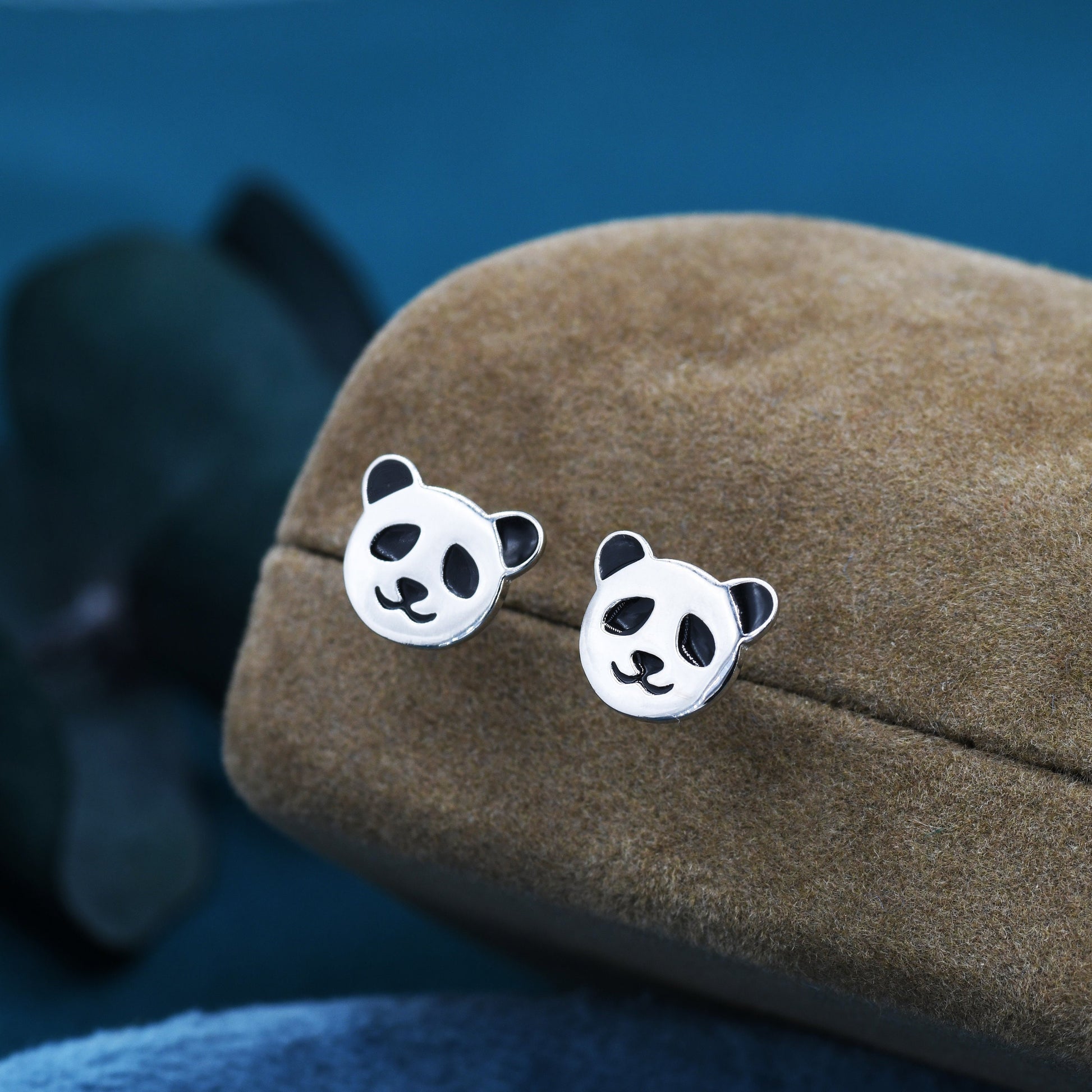 Sterling Silver Panda Bear Stud Earrings, Cute and Quirky Jewellery, Nature, Animal Earrings
