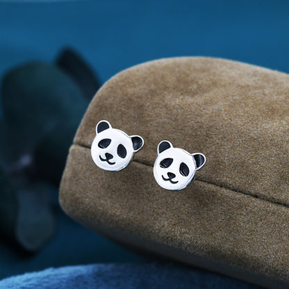 Sterling Silver Panda Bear Stud Earrings, Cute and Quirky Jewellery, Nature, Animal Earrings