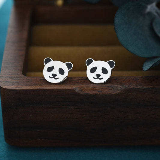 Sterling Silver Panda Bear Stud Earrings, Cute and Quirky Jewellery, Nature, Animal Earrings