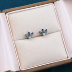 Sterling Silver Mystic Topaz CZ Marquise Cluster Stud Earrings, Gold or Silver, Marquise Fan Stud, CZ Crown Stud, Three Marquise Stud