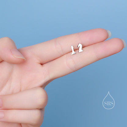 Extra Tiny Chess Piece Stud Earrings in Sterling Silver, Silver, Gold or Rose Gold, Chess Earrings, Chess Piece Earrings