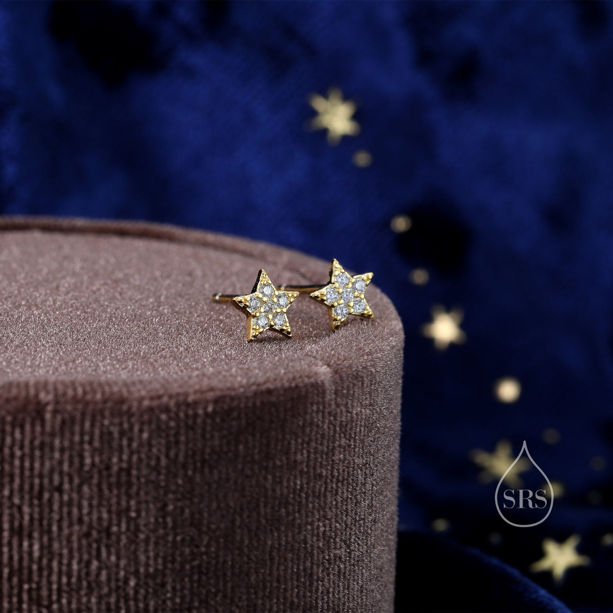 Extra Tiny CZ Star Stud Earrings in Sterling Silver, Silver, Gold or Rose Gold, Star Earrings, Tiny Star Earrings