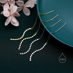 Disk Chain Threader Earrings in Sterling Silver, Silver or Gold, Sparkle Chain Long Ear Threaders, Long Threaders