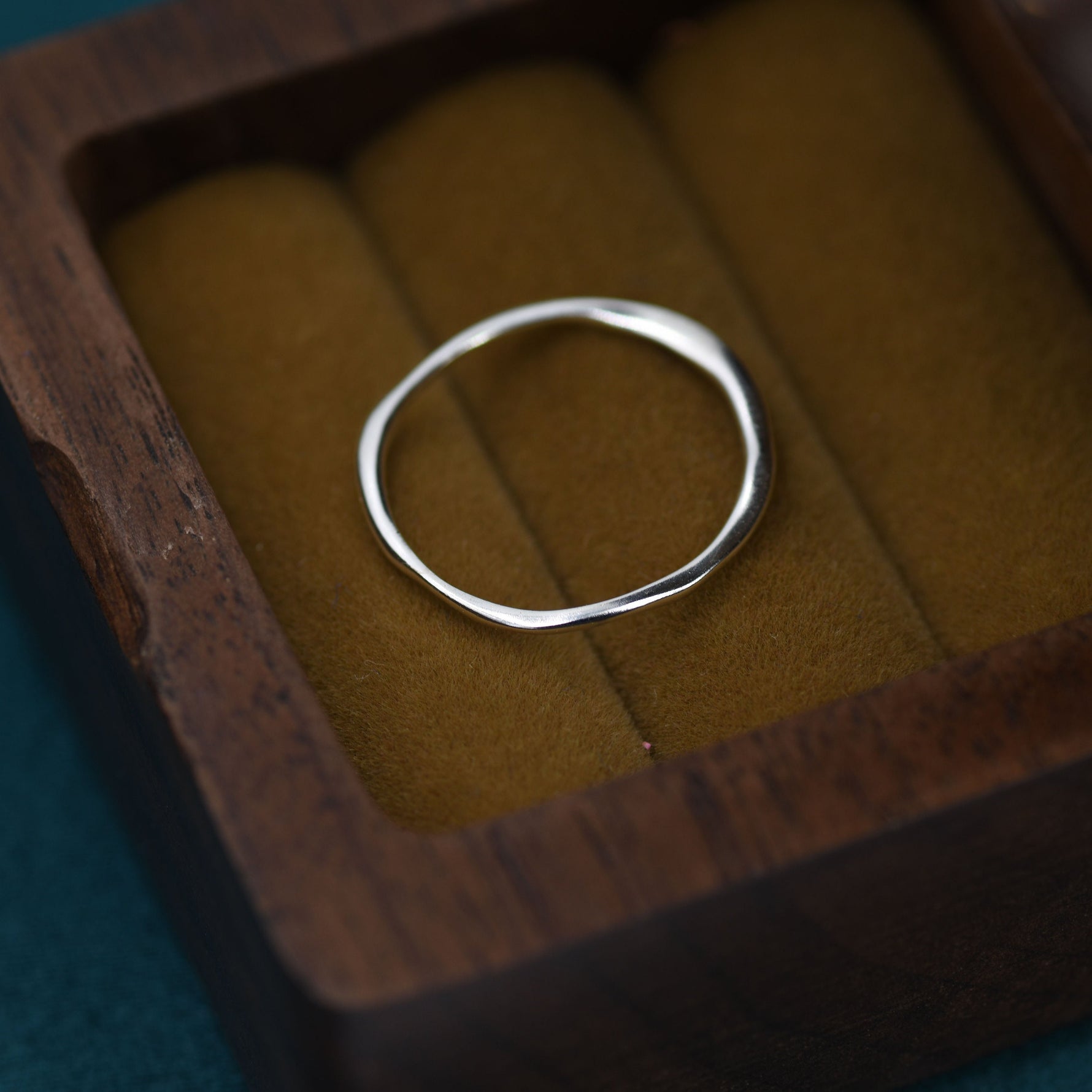 Sterling Silver Irregular Shape Skinny Ring, Very Skinny Irregular Shaped Delicate Ring Band, Stacking Ring US 5-8, Wave Ring