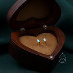 Sterling Silver Blue Opal Marquise Stud Earrings