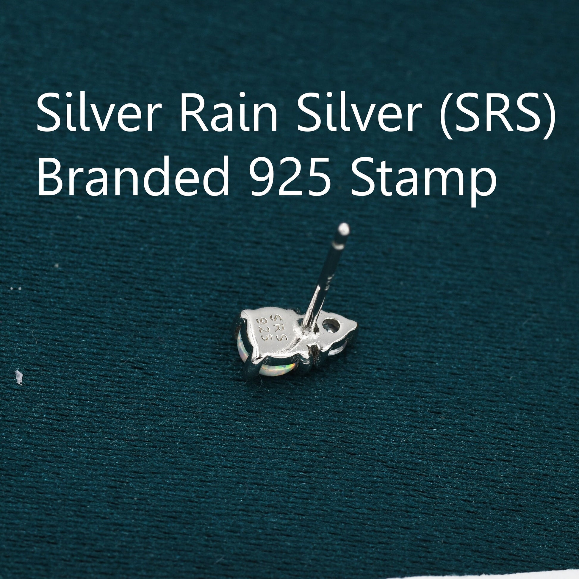 Sterling Silver Tiny White Opal and CZ Stud Earrings, Tiny Opal Earrings, Fire Opal Earrings, Lab Opal Stud