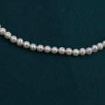 Genuine Freshwater Pearl Necklace in Sterling Silver, Slightly Irregular Shape 5mm Round Fresh Water Pearl Necklace, Men or Women, Unisex