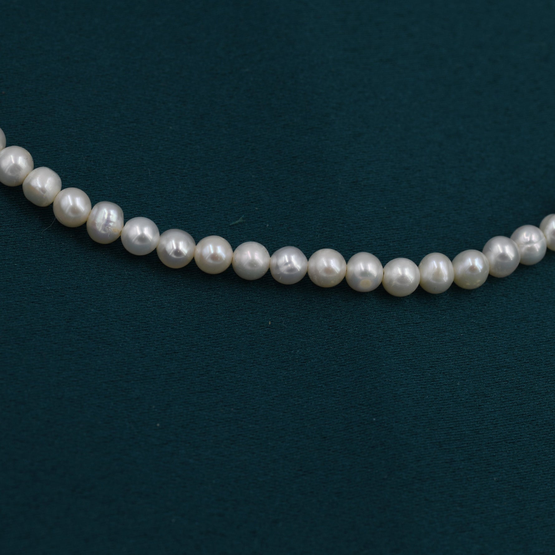 Genuine Freshwater Pearl Necklace in Sterling Silver, Slightly Irregular Shape 5mm Round Fresh Water Pearl Necklace, Men or Women, Unisex