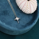 Manta Ray Pendant Necklace in Sterling Silver, Ray Fish Necklace, Stingray Necklace