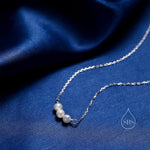Genuine Pearl Trio Choker Necklace in Sterling Silver, Genuine Freshwater Pearls, Natural Keshi Pearl Necklace, Three Pearl Necklace