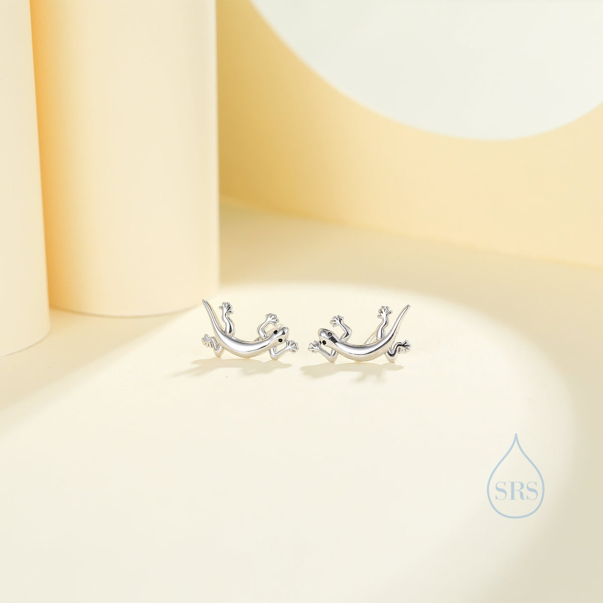 Lizard Stud Earrings in Sterling Silver, Silver or Gold, Lizard Earrings, Fish Earrings, Silver Lizard Earrings