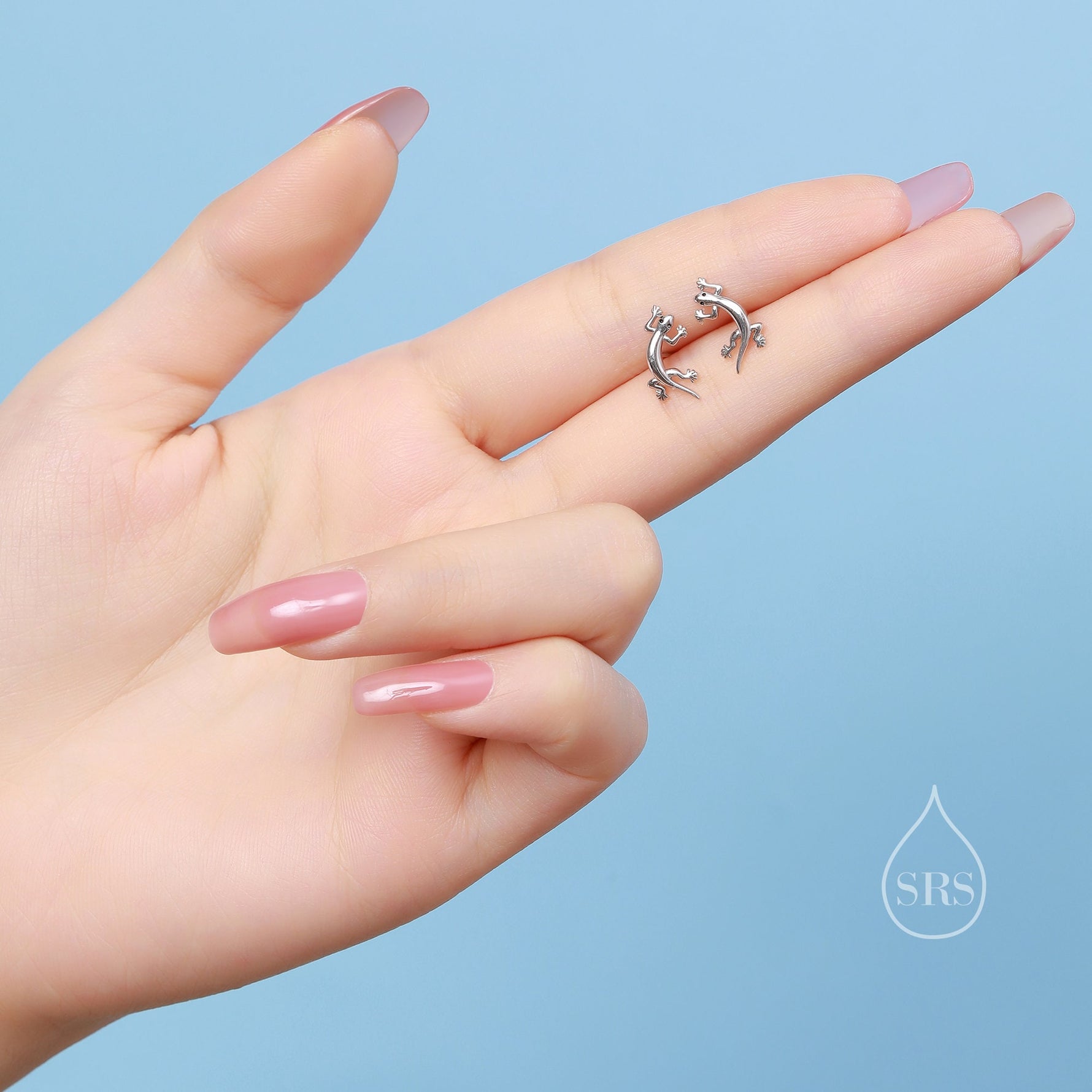 Lizard Stud Earrings in Sterling Silver, Silver or Gold, Lizard Earrings, Fish Earrings, Silver Lizard Earrings