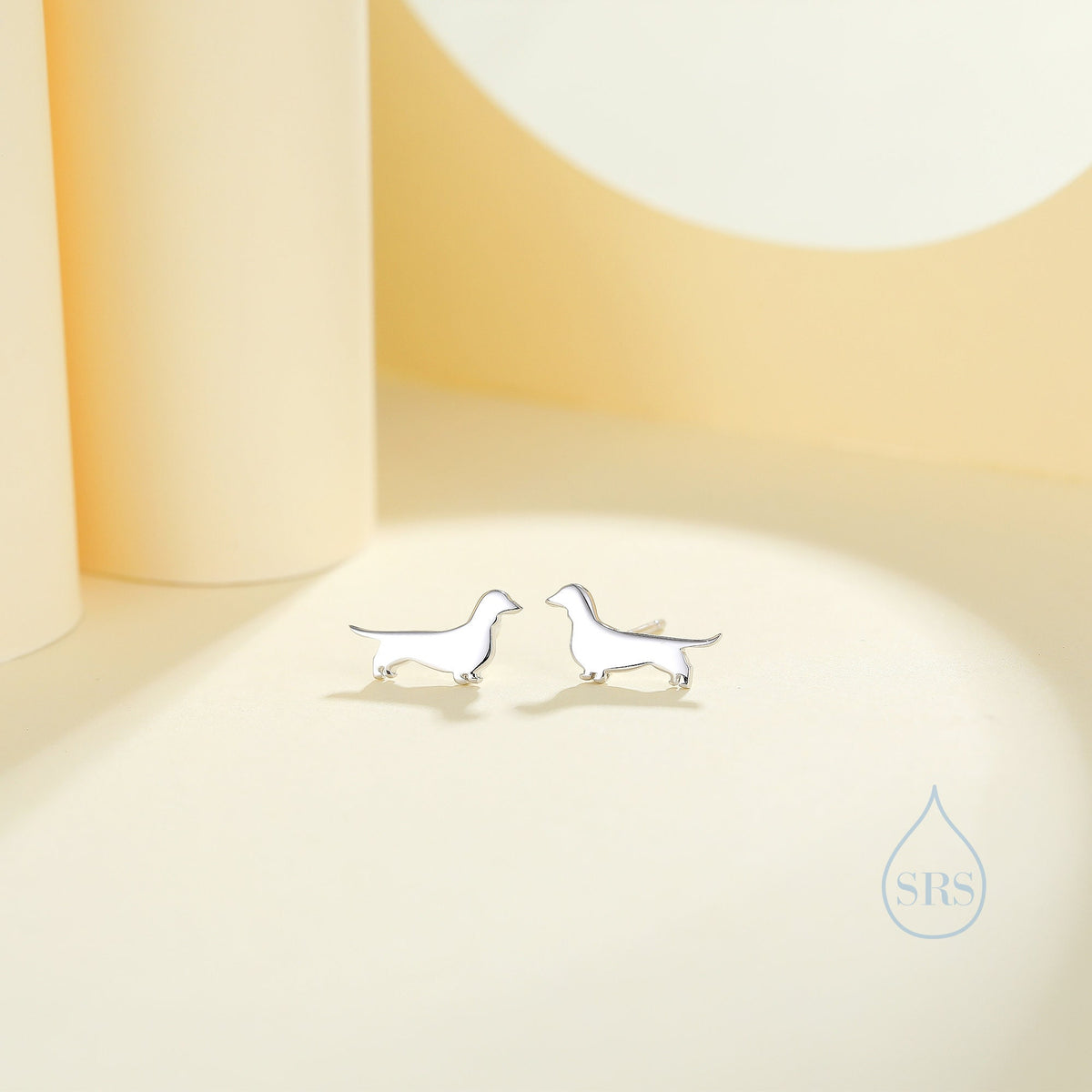 Sausage Dog Stud Earrings in Sterling Silver, Silver or Gold, Dachshund Dog Earrings, Dog Earrings, Silver Dog Earrings