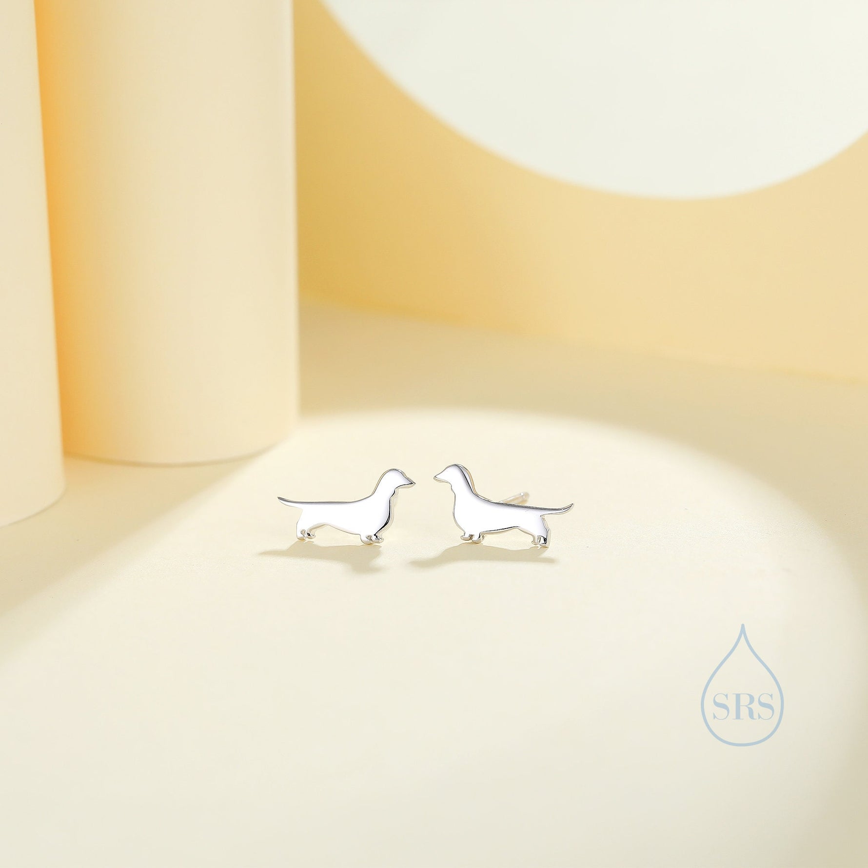 Sausage Dog Stud Earrings in Sterling Silver, Silver or Gold, Dachshund Dog Earrings, Dog Earrings, Silver Dog Earrings