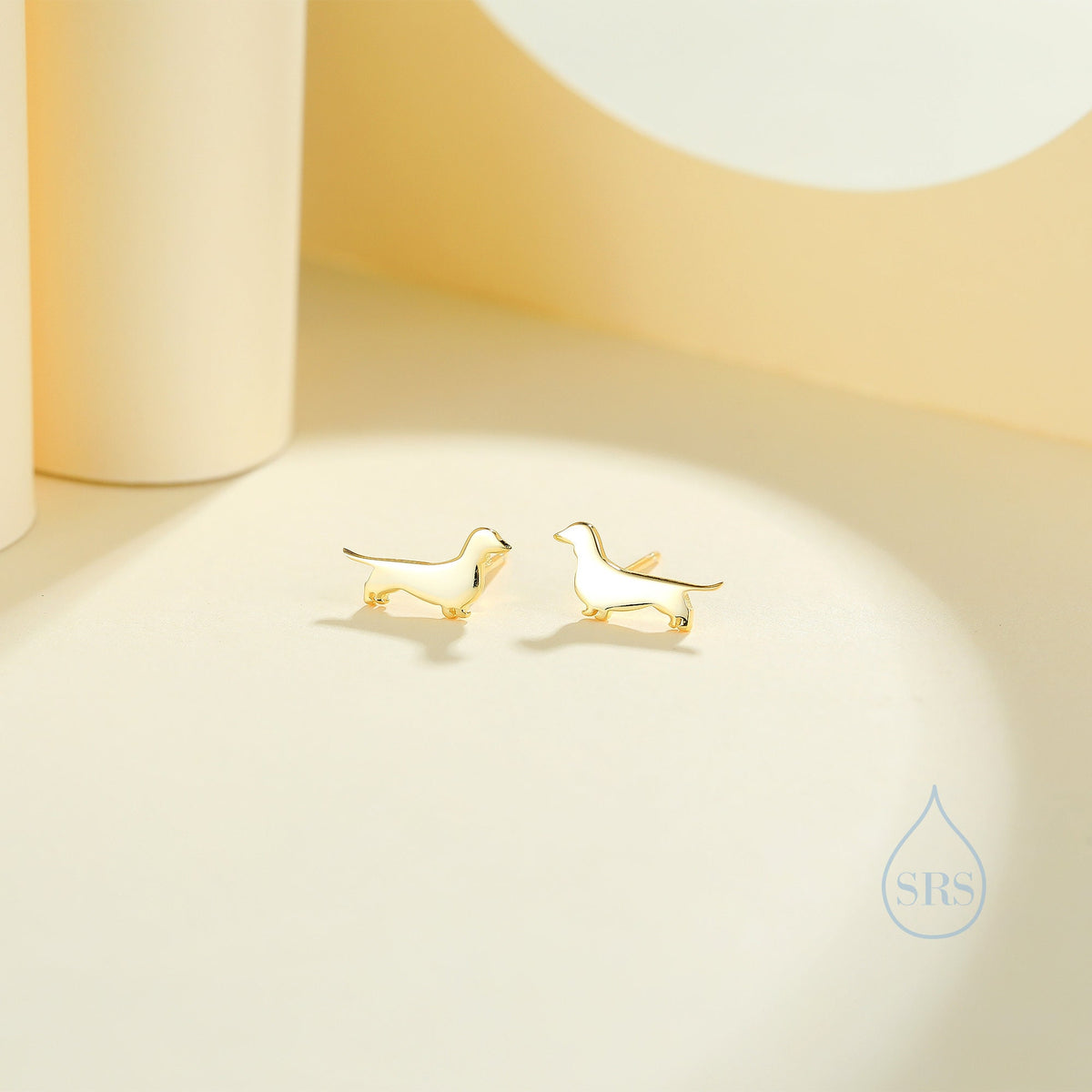 Sausage Dog Stud Earrings in Sterling Silver, Silver or Gold, Dachshund Dog Earrings, Dog Earrings, Silver Dog Earrings