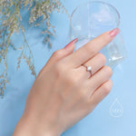 Fire Opal Droplet Ring in Sterling Silver, US 5 - 8, 4x6mm, Lab Opal Stone Ring, White Opal Ring