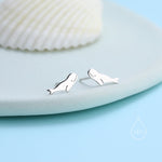 Beluga Whale Stud Earrings in Sterling Silver, Whale Fish Earrings, Tiny Fish Earrings, Whale Earrings