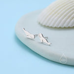 Beluga Whale Stud Earrings in Sterling Silver, Whale Fish Earrings, Tiny Fish Earrings, Whale Earrings