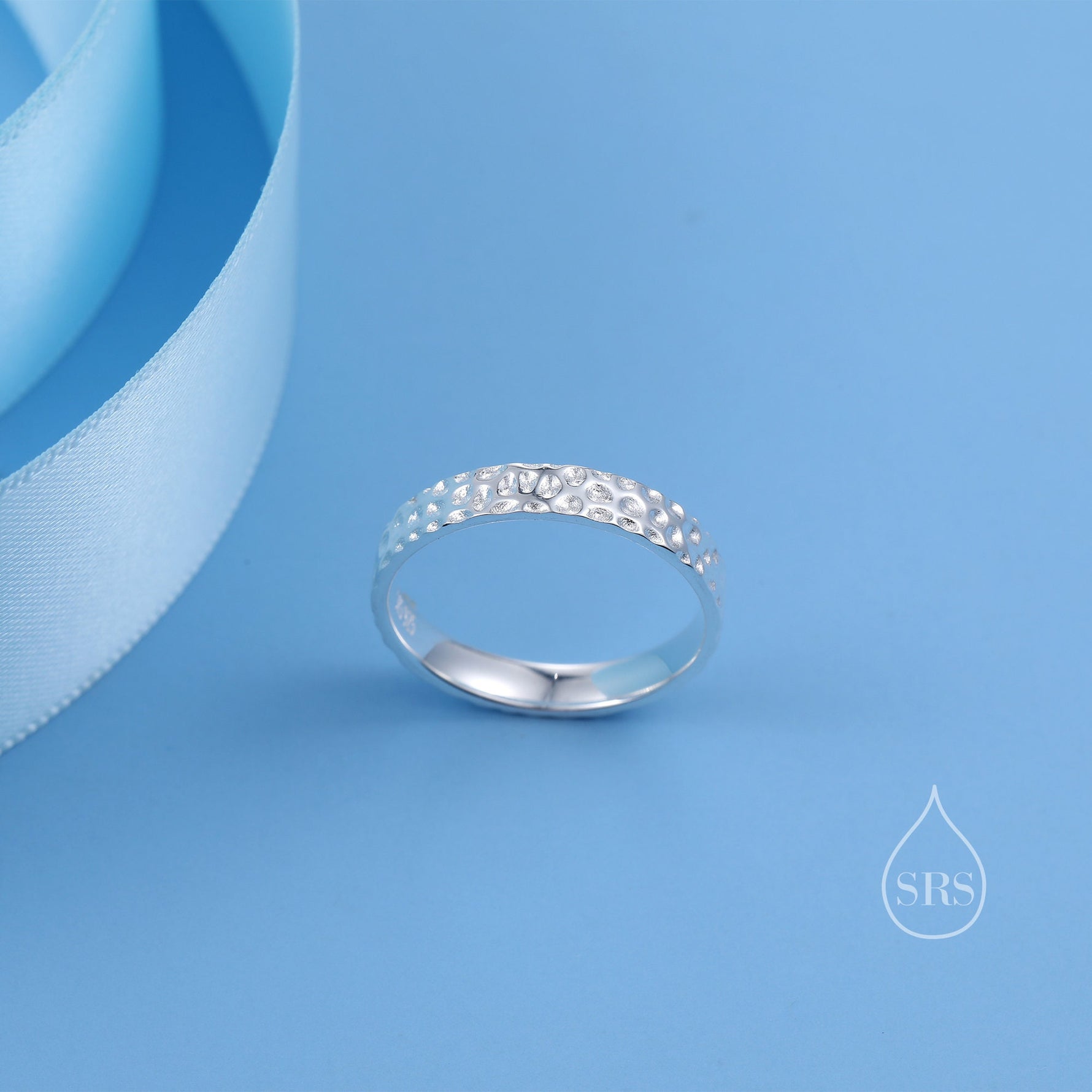 Organic Shape Hammered Stacking Ring