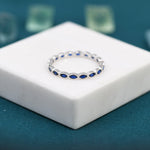 Sapphire Blue Marquise CZ Eternity Ring