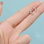 Tiny Star Trio Stud Earrings in Sterling Silver, Silver, Gold or Rose Gold, Three Star Earrings, Sunburst Earrings, Celestial Jewellery