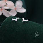 Sausage Dog Stud Earrings in Sterling Silver, Dachshund Earrings, Silver or Gold, Dachshund Dog Earrings, Dog Earrings, Cute Dog Earrings