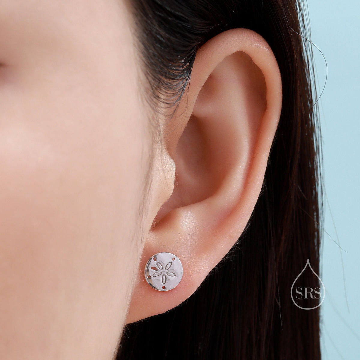 Sand Dollar Stud Earrings in Sterling Silver, Silver or Gold, Ocean Earrings, Shell Earrings, Sea Shell Earrings, Sand Dollar Earrings
