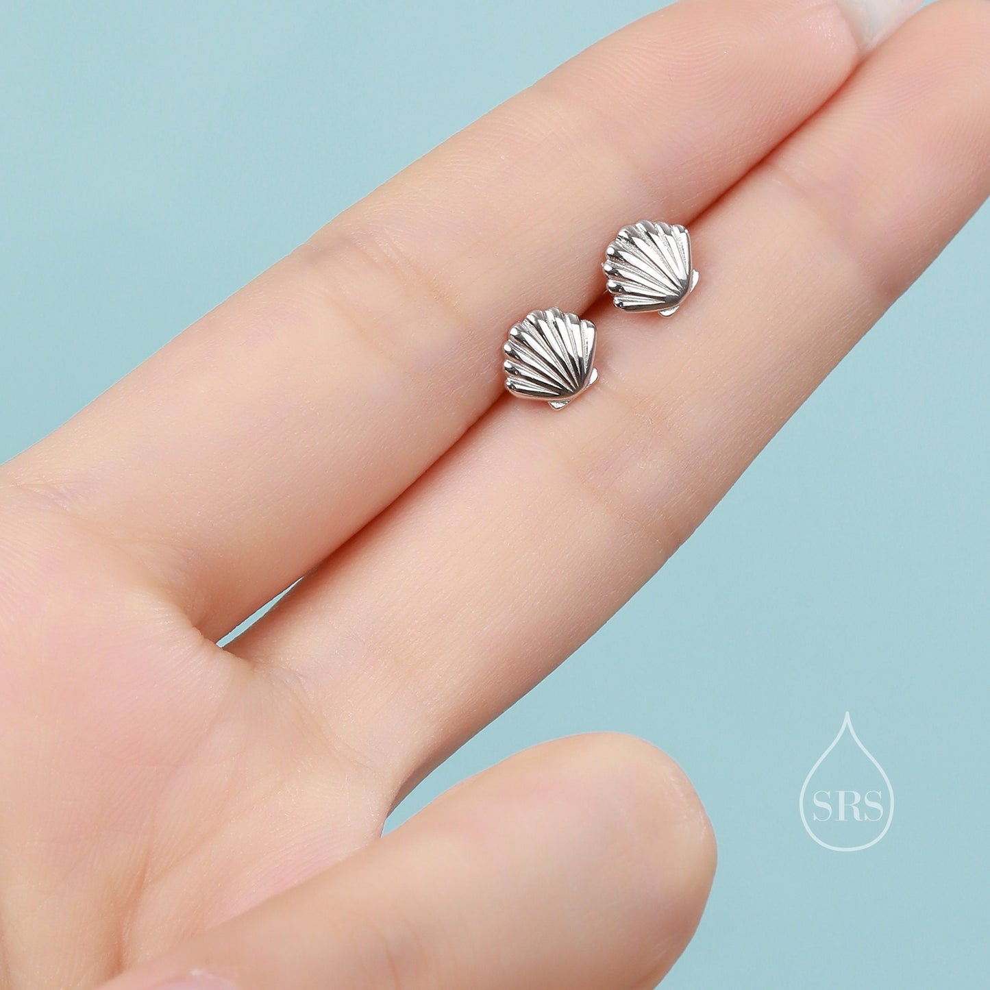 Seashell Stud Earrings in Sterling Silver, Silver or Gold, Ocean Earrings, Shell Earrings, Sea Shell Earrings