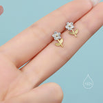 Forget-me-not Flower Stud Earrings in Sterling Silver, Cute Flower Stud, Tiny Flower Earrings, Daisy Earrings