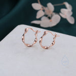 Mobius Strip Huggie Hoops in Sterling Silver, Gold, Rose Gold or Black, 8mm or 10mm, Minimalist Simple Hoop Earrings, Mobius Ring Huggies