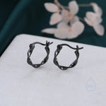Mobius Strip Huggie Hoops in Sterling Silver, Gold, Rose Gold or Black, 8mm or 10mm, Minimalist Simple Hoop Earrings, Mobius Ring Huggies