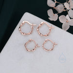 Mobius Strip Huggie Hoops in Sterling Silver, Gold, Rose Gold or Black, 8mm or 10mm, Minimalist Simple Hoop Earrings, Mobius Ring Huggies