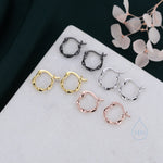 Mobius Strip Huggie Hoops in Sterling Silver, Gold, Rose Gold or Black, 8mm or 10mm, Minimalist Simple Hoop Earrings, Mobius Ring Huggies