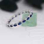 Sapphire Blue Marquise CZ Eternity Ring