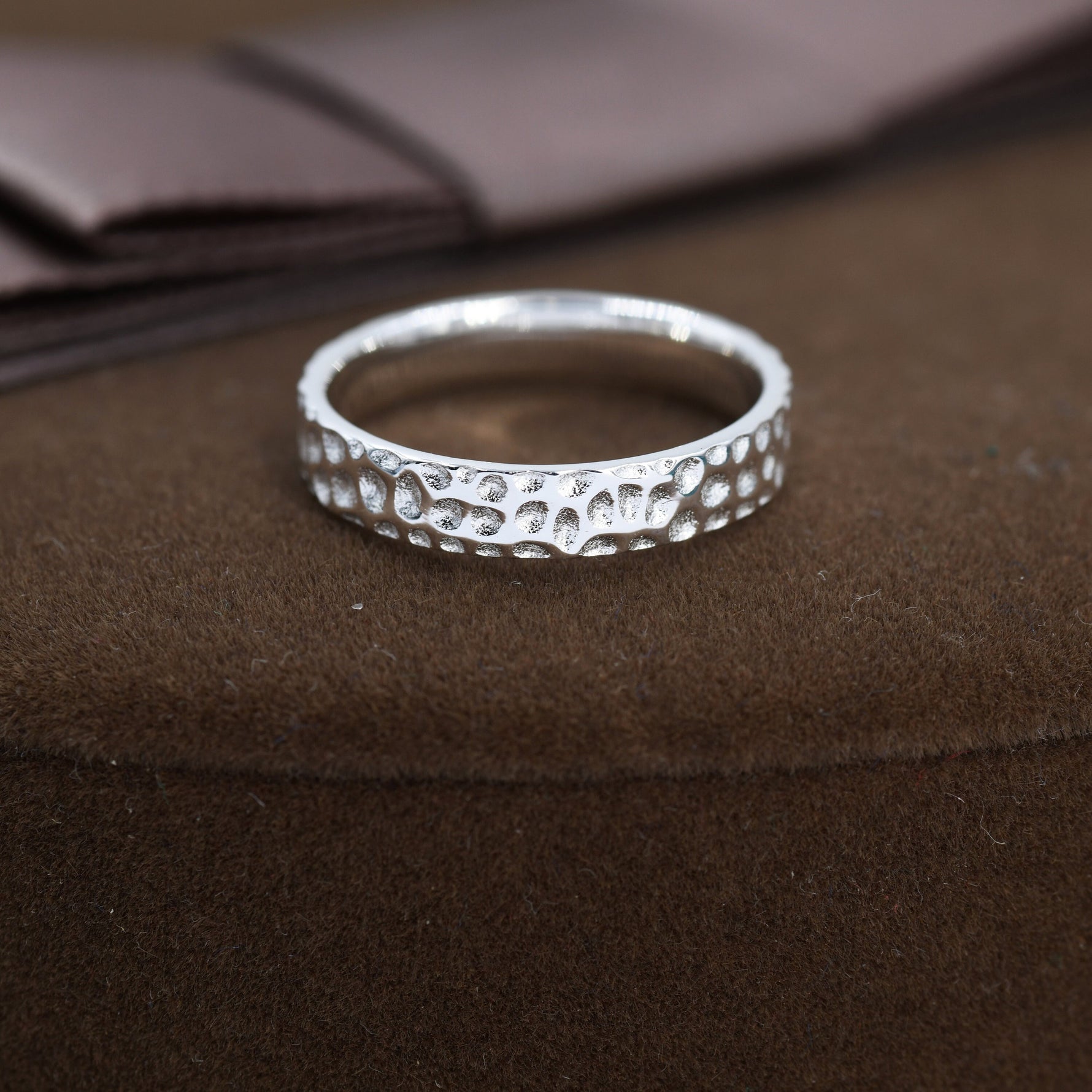 Organic Shape Hammered Stacking Ring