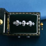 Sterling Silver Triple Skull Ring, Silver Skull Ring, Tiny Skull Ring, US 5-8, Skeleton Ring