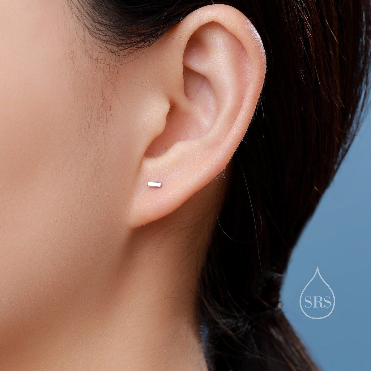 Tiny 4mm Bar Screw Back Earrings in Sterling Silver, Silver, Gold or Rose Gold, Piercing Jewellery, Helix Earrings, Cartilage Earrings