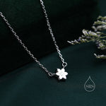 Extra Tiny Fire Opal Flower CZ Pendant Necklace in Sterling Silver, October Birthstone Necklace, Tiny Opal Necklace, Opal Snowflake Necklace
