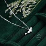 Whale Pendant Necklace in Sterling Silver, Dainty Whale Fish Necklace, Whale Necklace