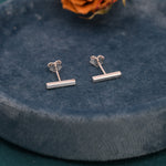 Tiny Bar Stud Earrings in Sterling Silver, Silver, Gold or Rose Gold, Skinny Bar Earrings, Delicate Bar Earrings