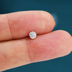 Extra Tiny Round Disk Stud Earrings in Sterling Silver, Sparkly CZ Coin Earrings, Tiny Circle Stud, CZ Pave Coin Earrings, Silver or Gold