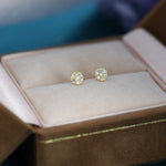 Extra Tiny Round Disk Stud Earrings in Sterling Silver, Sparkly CZ Coin Earrings, Tiny Circle Stud, CZ Pave Coin Earrings, Silver or Gold