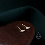 Sterling Silver White Opal Marquise Stud Earrings