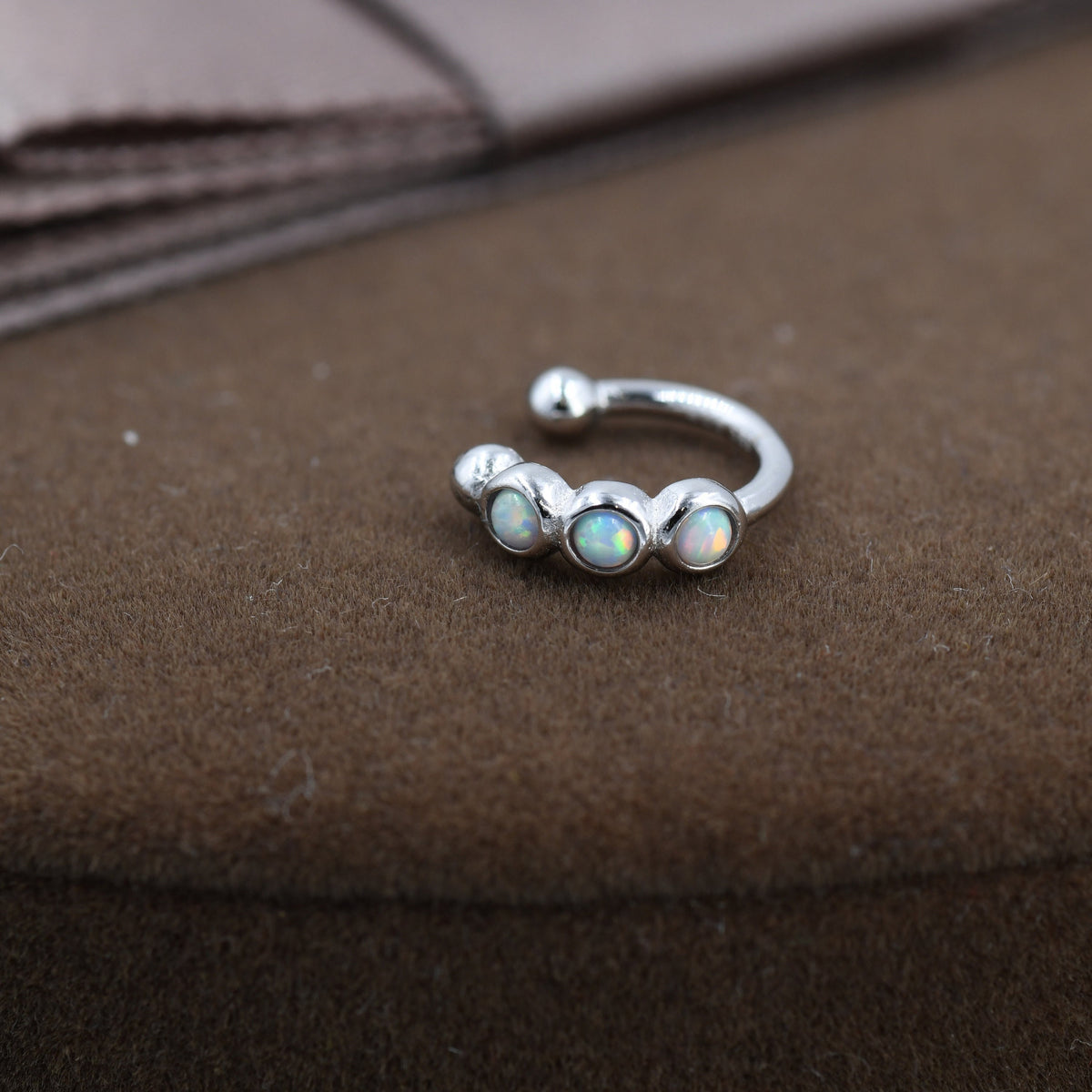 White Opal Ear Cuffs