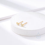 Extra Tiny Opal Moon Stud Earrings in Sterling Silver - Blue Opal or White Opal - Gold or Silver - New Moon Earrings - Petite Stud Earrings